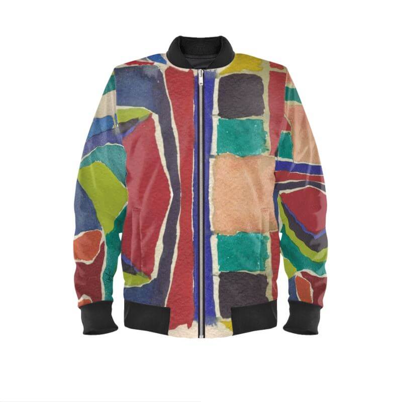 African Vibes luxury bomber jacket by LUTTZ; a unique artistic design, an exclusive designer piece that stands out, inspired by Marseille.