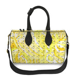 Luxury leather bag from UNIQUA Traveller series, abstract design inspired by Mediterranean art from Marseille.