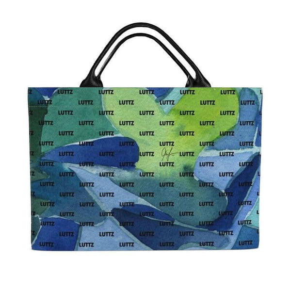 Colorful BIG bag from LUTTZ, featuring Mediterranean fabric design, perfect for beach outings, exclusive designer piece.