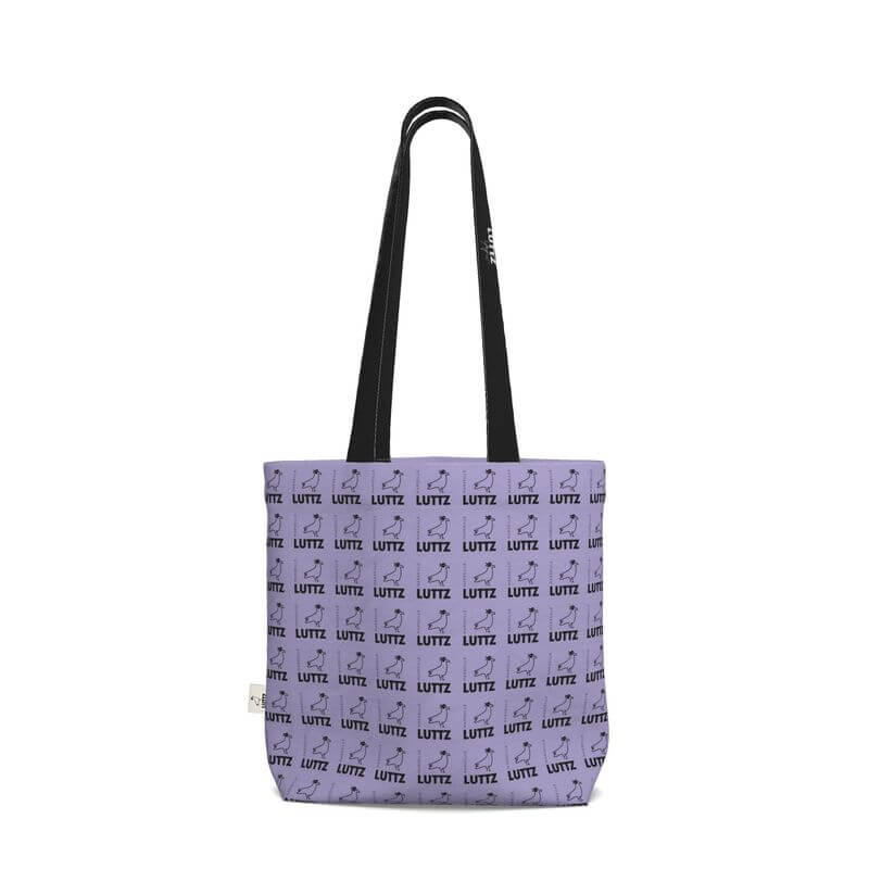 LUTTZ lavender tote bag featuring unique fabric design, minimalist style, and inspired by Mediterranean elegance.