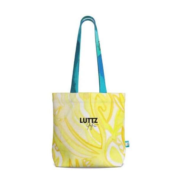 LEMON tote bag from LUTTZ, a unique designer piece with Mediterranean fabric design, inspired by the south of France.