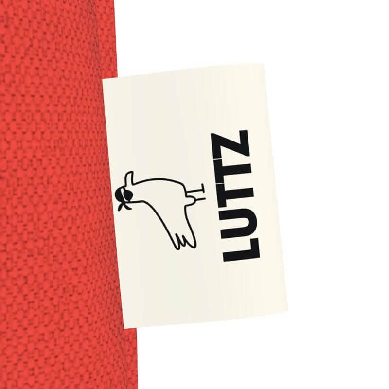 Brand label of LUTTZ showcasing a unique design, representing luxury and elegance in minimalistic style.