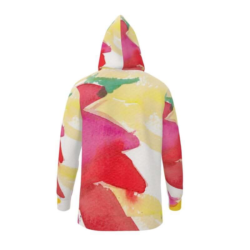 Back view of the MARSEILLE ENERGY hoodie by LUTTZ, featuring a vibrant floral print. Unisex, relaxed fit, streetwear essential.