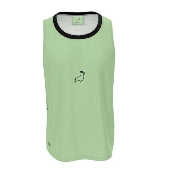 Luxury green tank top from LUTTZ, unique minimalistic design inspired by the south of France, exclusive summer essential.