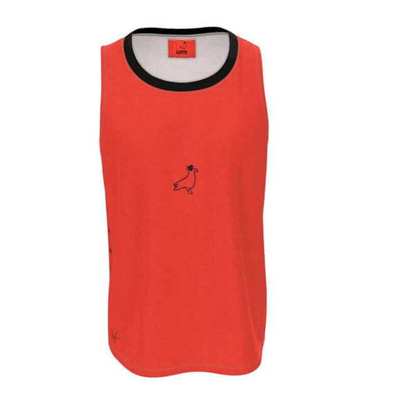 Luxury red tank top from LUTTZ, minimalistic and unique design inspired by the colors of the south of France.