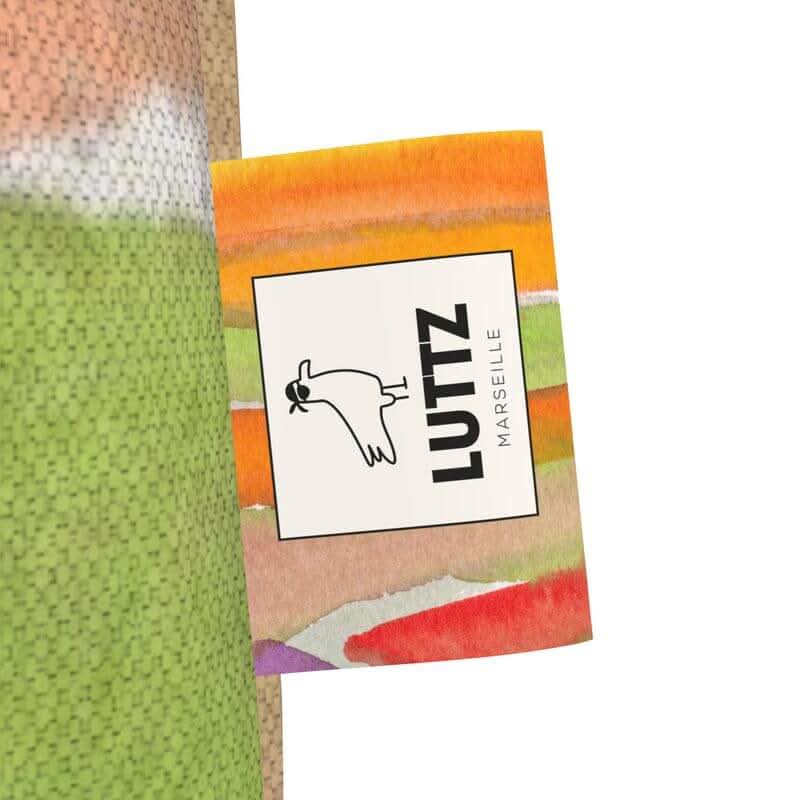 LUTTZ Marseille tag showcasing unique mediterranean fabric design art inspired by the South of France.
