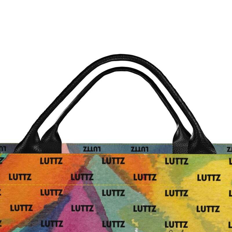Big luxury bag from the UNIQUA series by LUTTZ, featuring vibrant Mediterranean fabric design.