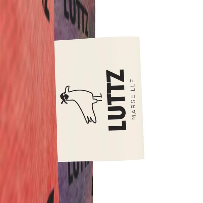 LUTTZ brand tag showcasing unique Mediterranean fabric design from Marseille, capturing exceptional artistry.