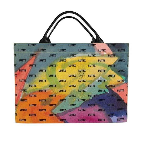 Colorful BIG bag from LUTTZ's UNIQUA series, a unique designer piece with Mediterranean fabric design.