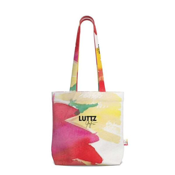 Luxury designer tote bag in unique Mediterranean fabric design, inspired by southern France, by brand LUTTZ from Marseille.