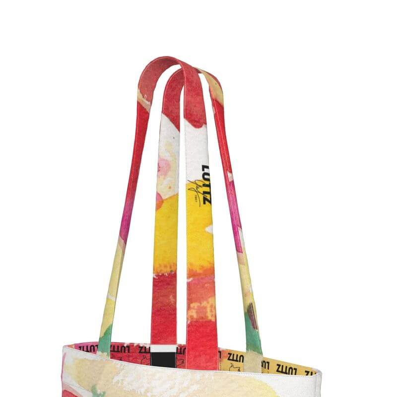 LUTTZ MARSEILLE ENERGY tote bag showcasing unique, colorful straps inspired by Mediterranean artistry.