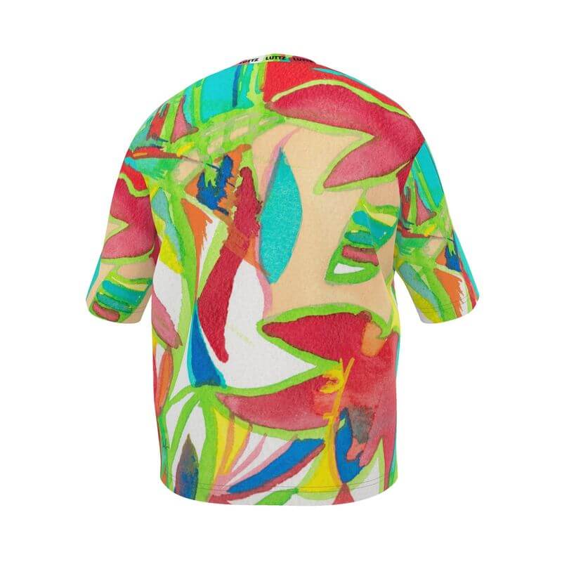 Oversize T-shirt by LUTTZ with vibrant abstract painting design, a luxury art-inspired piece for a unique wardrobe.
