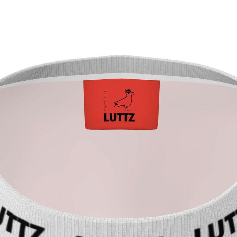 Inside label of the luxury POMODORO PROVENZALE t-shirt by LUTTZ, showcasing unique design from Marseille.