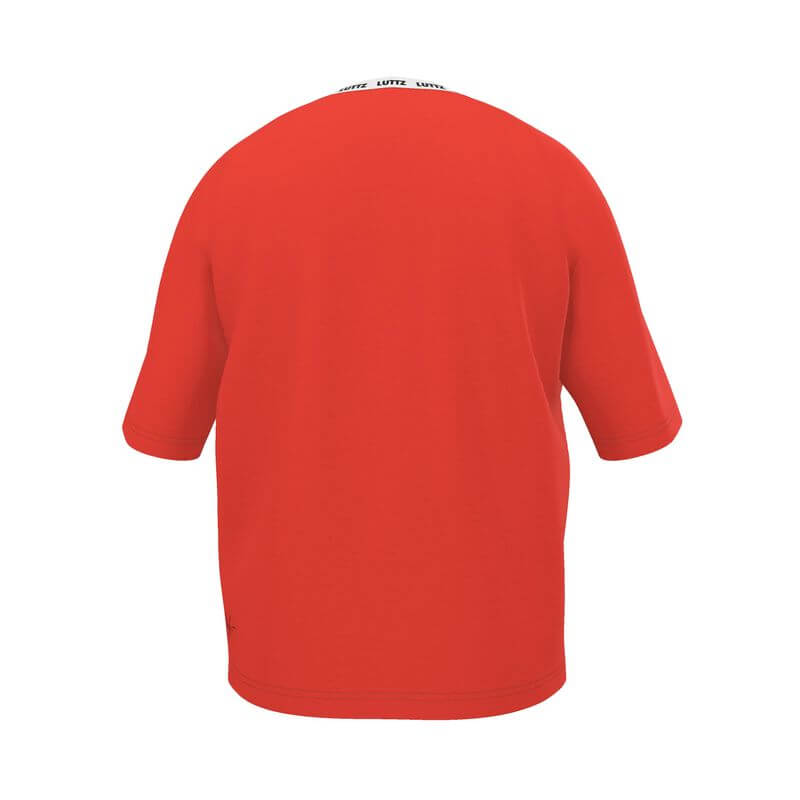 OVERSIZE T-SHIRT by LUTTZ, a luxury minimalist red designer piece inspired by the colors of the South of France.