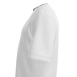 Side view of the SNOW oversized luxury t-shirt by LUTTZ, featuring a unique design and exceptional craftsmanship.
