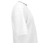 Side view of the SNOW Oversize T-Shirt by LUTTZ, showcasing its unique design and luxury fabric, perfect for art-inspired outfits.