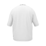 Back view of SNOW OVERSIZE T-SHIRT by LUTTZ, showcasing its exceptional, unique design and casual style.