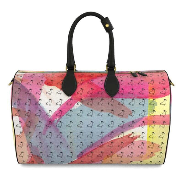 PRIMAVERA LARGE leather bag by LUTTZ, a unique luxury design resembling an abstract artwork with vibrant colors.