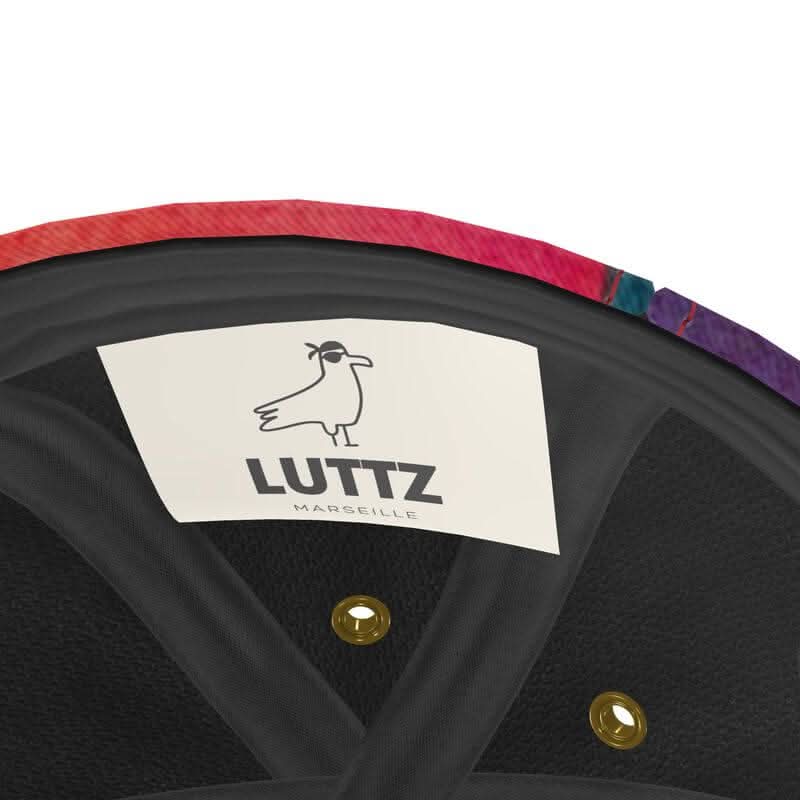 Unique LUTTZ baseball cap interior with colorful Mediterranean fabric design, luxury brand from Marseille.