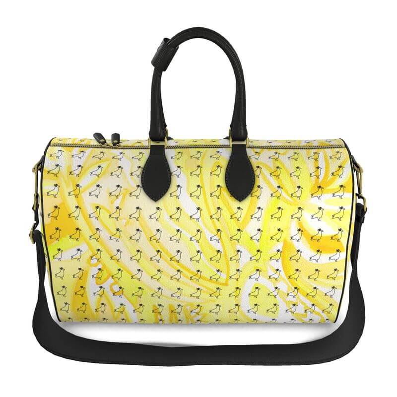 Luxury SUNSHINE LARGE leather bag, handcrafted with abstract art design, unique and exceptional for every occasion.