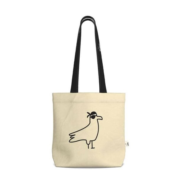 Elegant cotton tote bag with unique bird design, perfect for casual outings and eco-friendly shopping.