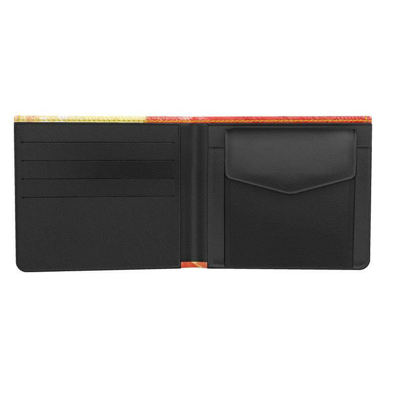 Inside view of the LUTTZ DESIGNER WALLET showcasing its practical design and storage options for money and cards.