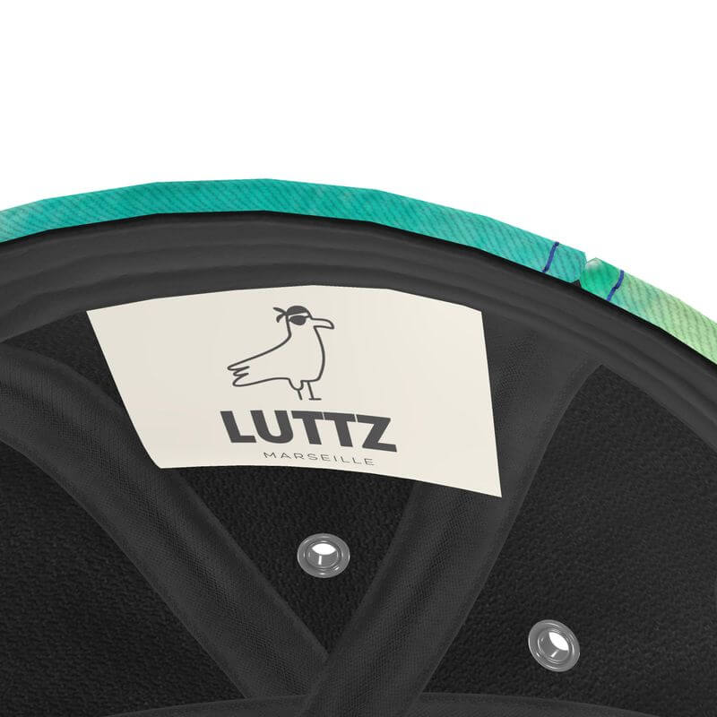 Inside view of LUTTZ luxury baseball cap highlighting Mediterranean fabric design and original artisan craftsmanship.