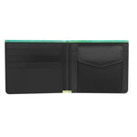 Interior view of the LUTTZ DESIGNER WALLET showcasing card slots and a pocket for money, emphasizing its practical design.