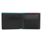 Inside view of the STROMBOLI Lutz Designer Wallet showing card slots and a pocket, showcasing practical design and high quality.