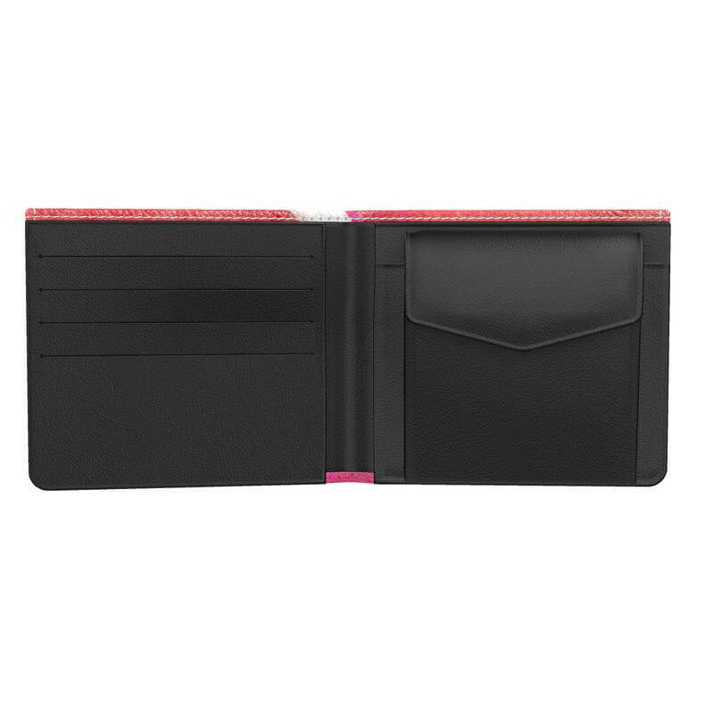 Inside view of the Luttz Designer Wallet with card slots and a pocket, showcasing its practical design.