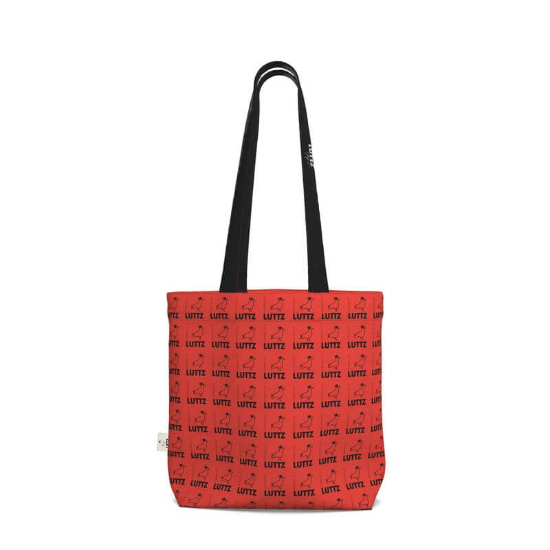 Luxury and unique red tote bag by LUTTZ with minimalist design, inspired by Mediterranean colors of the south.
