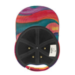Unique luxury baseball cap by LUTTZ with Mediterranean fabric design, inspired by the south of France, like an abstract painting.