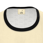 Close-up of the LUTTZ tank top's unique fabric and round collar, featuring minimalist and elegant design inspired by Marseille.
