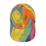 Unique luxury baseball cap with Mediterranean fabric design, inspired by the south of France, like an abstract painting.