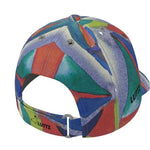 Unique LUTTZ baseball cap featuring a Mediterranean fabric design, inspired by the south of France, a true designer piece.