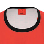 Close-up of Luttz luxury tank top collar, showcasing unique design inspired by the south of France.