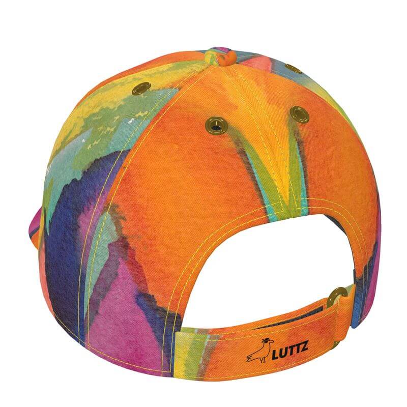 Luxury urban baseball cap with unique Mediterranean fabric design, handcrafted and inspired by the south of France.