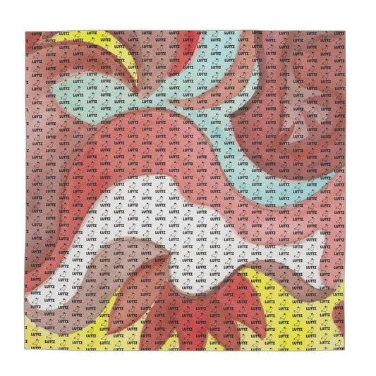 OCTOBUS ROOSTER silk scarf by LUTTZ, luxury Mediterranean fabric design inspired by the south of France, exclusive designer piece.