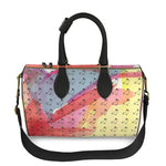 Luxury leather bag featuring unique abstract painting inspired by Marseille, crafted from premium Nappa leather.