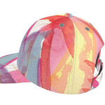 Luxury baseball cap with Mediterranean fabric design, unique abstract painting style, handmade by LUTTZ, from Marseille.