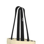 Close-up of LUTTZ tote bag's elegant straps showcasing unique minimalist design in luxury cotton denim.