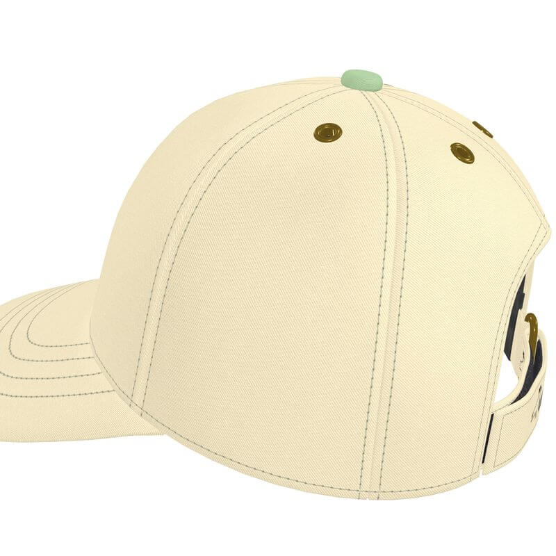Unique unicolor designer baseball cap from Marseille, elegant minimalistic style inspired by Mediterranean colors.