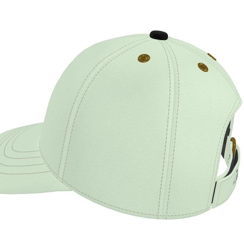 Unique luxury green baseball cap from Urban Trendsetter series, featuring abstract design and handcrafted elements.