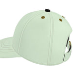 Unique luxury green baseball cap from Urban Trendsetter series, featuring abstract design and handcrafted elements.
