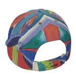 Unique luxury 6-panel baseball cap by LUTTZ, inspired by Mediterranean designs, featuring an abstract painting style.