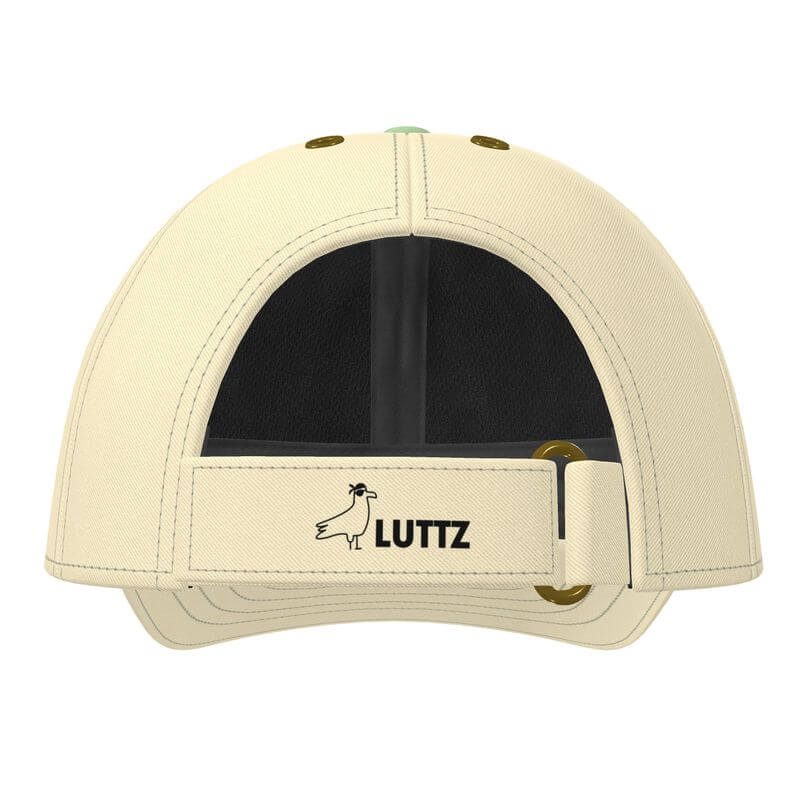 Back view of LUTTZ luxury baseball cap, designed in Marseille, showcasing its unique, minimalistic style.