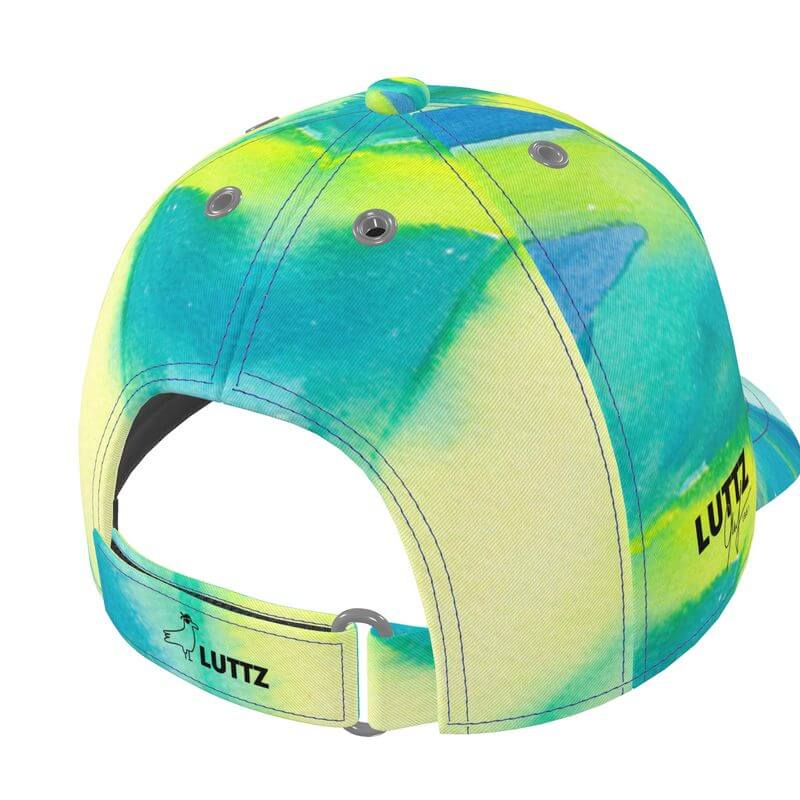 Handcrafted LUTTZ baseball cap features a unique Mediterranean fabric design, inspired by the south of France.
