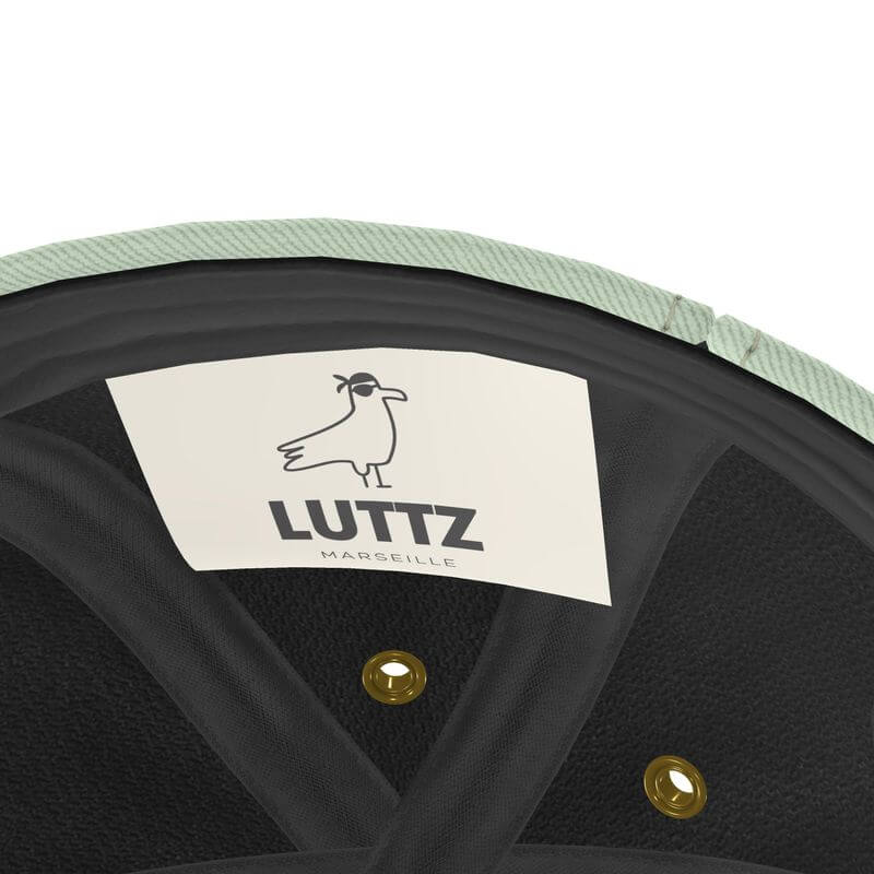 LUTTZ Marseille label inside a unique luxury baseball cap, showcasing exceptional design and artwork-inspired style.