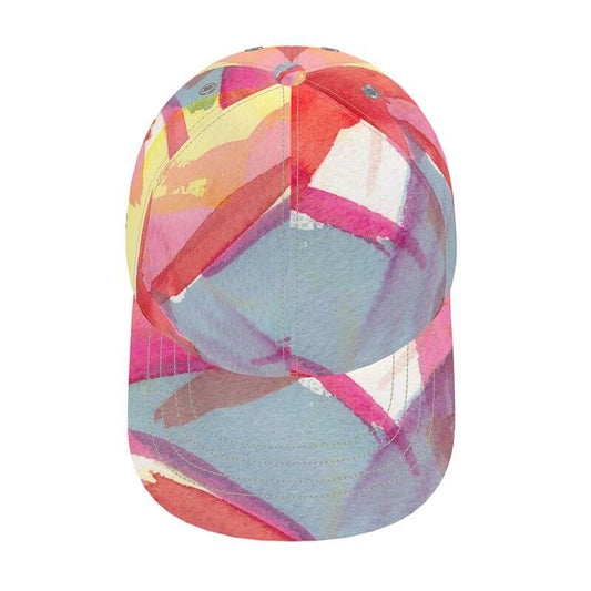 Luxury baseball cap with unique Mediterranean fabric design, inspired by the south of France, exclusive designer piece.