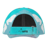 Back view of the SKY baseball cap by LUTTZ, featuring a unique Mediterranean fabric design inspired by the south of France.